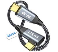 LDLrui 0.3M Right Angle USB C Cable 2-Pack, 20Gbps Data, 4K Video, 100W PD
