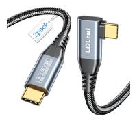 LDLrui 2 Pack USB C to USB C Monitor Cable 8K@60Hz/4K@144Hz, Right Angle USB C Video Cable, 40Gbps USB C High Speed Data Transfer,240W Fast Charge for iPhone 16, MacBook Pro, iPad, Lenovo, 4FT