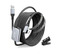 LDLrui Link Cable 5M with 45W Separate Charging Port,Braided VR cable for Meta Quest 3S/Quest 3/Oculus Quest 2/Pico 4 and PC/Steam VR Accessories,High Speed USB 3.0 Data Transfer,with Fixed Clip