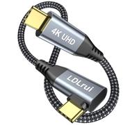 LDLrui USB C Data Cable 0.3M, Right Angle USB 3.2 Gen 2x2, 20Gbps High Speed Data Transfer, 4K@60HZ Display, Type C 100W PD Charging cord for Phone, PSSD, Cameras and USB C Devices