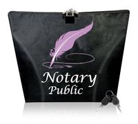 Ldmfcpa 13x10''Waterproof Notary Bag, Portable Security Storage Bag for Notary Journal, Stamp, Embosser, Ink Pad and Valuables(Pink)