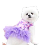 LDMYB 3D Floral Dog Tutu Dress, Sleeveless Layered Tulle Pet Outfit for Small Dogs and Cats, Cotton Base Princess Style Apparel, Pink Purple White XS-XL