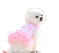 LDMYB 3D Floral Dog Tutu Dress, Sleeveless Layered Tulle Pet Outfit for Small Dogs and Cats, Cotton Base Princess Style Apparel, Pink Purple White XS-XL