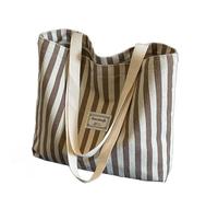 LDMYB Corduroy Large Zip Vertical Square Bag with Stitching Polyester Lining 1 Strap Single Shoulder Handbag for Business Commute Daily Wear School Study