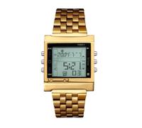 LDMYB Digital Watch Infrared Remote Control Watch for TV DVD LED Backlight Stainless Steel Strap Multifunction Alarm Chronometer Electronic Square Wristwatch