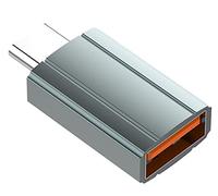 LDNIO LC140 USB-A to USB-C Adapter, Fast Data Transmission, Universal Plug & Play Converter with Aluminum Alloy Build - Gray