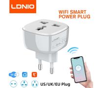 LDNIO Wifi Smart Plug Devices Socket With Timer Tuya APP Remote Control Smart Switch Alexa UK US EU to Universal Adapter US Plug