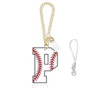 Ldntly Baseball Initial Owala Keychain Charm for 24oz 32oz 40oz Owala Water Bottles Accessories,Personalized P Letter Monogrammed Owala Charm with Tassel Tumbler Charms,Baseball Gifts for Women,Mom