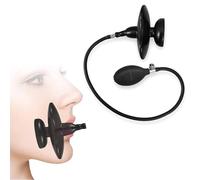 LDOZ BDSM SM Open Mouth Gag, Inflatable Silicone Ball Gag Mouth Plug, Adjustable Strap on Mouth with Lock for Men Women Gay(Without Straps)