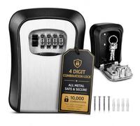LDS® Key Safe Wall Mounted - 4 Digit Combination Lock Box for Key Storage - Secure Key Boxes Wall Mounted for Home, Office, Rental - Key Cabinet Outdoor Weatherproof & Durable
