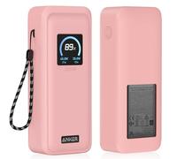 LDSXAY Compatible with Anker Prime Power Bank 26,250Mah 300W Case Cover, Soft Silicone Shockproof Protective Case for Anker 300W Prime Power Bank with Anti-Lost Strap, LCD Display Visible (Pink)