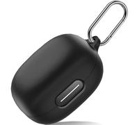 LDSXAY Compatible with Anker Soundcore Sport X20 Case Cover, Soft Silicone Shockproof Protective Skin Case for Soundcore Sport X20 Wireless Earbuds with Carabiner, Front LED Visible (Black)