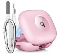LDSXAY Compatible with Beats Powerbeats Fit Case Cover, Shockproof Magnetic Case for Powerbeats Fit 2025 Earbuds, Magnetic Lock Lid Protective Cover with Cleaner Kit & Carabiner (Pink)