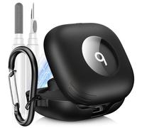 LDSXAY Compatible with Beats Powerbeats Fit Case Cover, Shockproof Magnetic Case for Powerbeats Fit 2025 Earbuds, Magnetic Lock Lid Protective Cover with Cleaner Kit & Carabiner (Black)