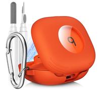 LDSXAY Compatible with Beats Powerbeats Fit Case Cover, Shockproof Magnetic Case for Powerbeats Fit 2025 Earbuds, Magnetic Lock Lid Protective Cover with Cleaner Kit & Carabiner (Orange)