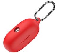 LDSXAY Compatible with Beats Solo Buds Case Cover, Soft Silicone Shockproof Protective Skin Case for Beats Solo Buds Wireless Earbuds, with Carabiner (Red)