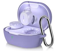 LDSXAY Compatible with Bose New QuietComfort Earbuds Case Cover, Soft Silicone Shockproof Protective Skin Case for Bose New QuietComfort Earbuds 2024 with Carabiner, Front LED Visible (Purple)