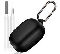 LDSXAY Compatible with Shokz New OpenFit 2 Case Cover, Soft Silicone Shockproof Protective Skin Case for Shokz OpenFit 2 Open-Ear Wireless Earbuds with Cleaner Kit & Carabiner (Black)