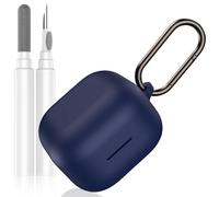 LDSXAY Compatible with Sony LinkBuds Clip WF-LC900 Case Cover, Soft Silicone Shockproof Protective Skin Case for Sony LinkBuds Clip Open-Ear Earbuds with Cleaner Kit & Carabiner (Dark Blue)