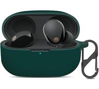 LDSXAY Compatible with Sony WF-1000XM5 Case Cover, Silicone Protective Skin Case for Sony XM5 Wireless Earbuds, Front LED Visible (Midnight Green)