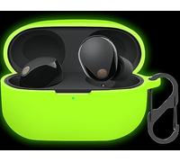 LDSXAY Compatible with Sony WF-1000XM5 Case Cover, Silicone Protective Skin Case for Sony XM5 Wireless Earbuds, Front LED Visible (Glow Green)