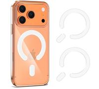 LDSXAY for MagSafe Sticker, Magnetic Ring Magnet, 2 Pack Universal MagSafe Ring Adapter Compatible with Magsafe Accessories & Wireless Charging for iPhone 17/16/15/14/13/12/11, Galaxy S25/S24 (White)