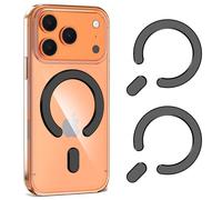 LDSXAY for MagSafe Sticker, Magnetic Ring Magnet, 2 Pack Universal MagSafe Ring Adapter Compatible with Magsafe Accessories & Wireless Charging for iPhone 17/16/15/14/13/12/11, Galaxy S25/S24 (Black)