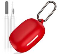 LDSXAY for Shokz OpenFit 2 Case Cover, Shockproof Silicone Skin | Anti-Scratch Protective Case for Shokz OpenFit 2 Open-Ear Wireless Earbuds with Cleaner Kit & Carabiner, Red