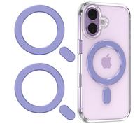 LDSXAY Universal Magnetic Ring, 2 PCS Magnet Sticker Magnetic Adapter Ring Compatible with Magsafe Accessories & Wireless Charging for iPhone 14/13/12/11 Pro Max Mini, Galaxy S22/S21 (Purple)