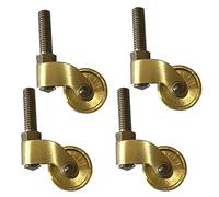 LDTTYRC Set of 4 Solid Brass Universal Castors,Small Antique Swivel Castor Wheels,M8 Screw Stem Furniture Casters,360° Rotation,Replacement for Furniture,Sofa,Chair,Cabinet,Load 150kg