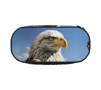 LDTVSFZQ A Lone Eagle Pencil Pen Case Large Capacity Cute Pencil Pouch Bag With Double Zipper Portable Pen Holder Box Organizer Makeup Bag For Women Men