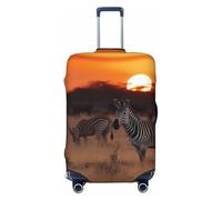 LDTVSFZQ Africa Sunset Zebra Travel Luggage Cover Elastic Washable Suitcase Protector Anti-Scratch Travel Suitcase Cover Luggage Protector Fits 18-32 Inch Suitcase, Black, S