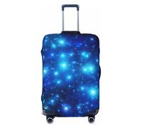 LDTVSFZQ Blue Shining Stars Travel Luggage Cover Elastic Washable Suitcase Protector Anti-Scratch Travel Suitcase Cover Luggage Protector Fits 18-32 Inch Suitcase, Black, M