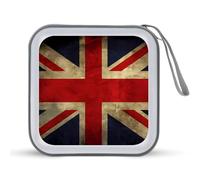 LDTVSFZQ British Flag CD Case, DVD Case Holders Wallet Hard Plastic DVD Disc Cases Storage Binder for Car Home Office Travel