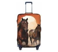 LDTVSFZQ Brown Horse Silhouette Travel Luggage Cover Elastic Washable Suitcase Protectors Anti-Scratch Suitcase Covers Luggage Protector Fits 18-32 Inch Suitcases, Black, XL
