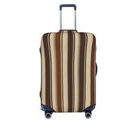 LDTVSFZQ Brown Stripe Travel Luggage Cover Elastic Washable Suitcase Protector Anti-Scratch Travel Suitcase Cover Luggage Protector Fits 18-32 Inch Suitcase, Black, S