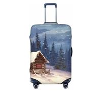 LDTVSFZQ Cabin In The Woods Travel Luggage Cover Elastic Washable Suitcase Protector Anti-Scratch Travel Suitcase Cover Luggage Protector Fits 18-32 Inch Suitcase, Black, L