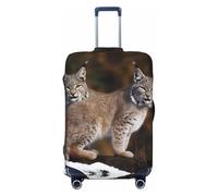 LDTVSFZQ Canada Lynx Travel Luggage Cover Elastic Washable Suitcase Protector Anti-Scratch Travel Suitcase Cover Luggage Protector Fits 18-32 Inch Suitcase, Black, S