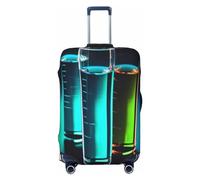 LDTVSFZQ Chemistry Test Tube Travel Luggage Cover Elastic Washable Suitcase Protector Anti-Scratch Travel Suitcase Cover Luggage Protector Fits 18-32 Inch Suitcase, Black, S