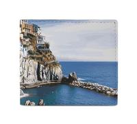 LDTVSFZQ Cinque Terre Scenery Full Print Wallet, Double Fold Credit Card Wallet Change Wallet Card Case Money Organizer Wallet Cash Wallet with Smooth Zipper for Women Ladies Women, style, One Size