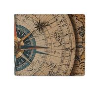 LDTVSFZQ Compass And Old World Map Full Print Wallet, Double Fold Credit Card Wallet Change Wallet Card Case Money Organizer Wallet Cash Wallet with Smooth Zipper for Women Ladies Women, style, One