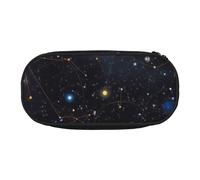 LDTVSFZQ Constellation Star Clusters Galaxies Pencil Pen Case Large Capacity Cute Pencil Pouch Bag With Double Zipper Portable Pen Holder Box Organizer Makeup Bag For Women Men