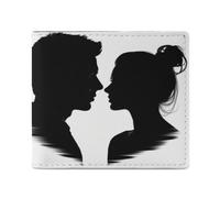 LDTVSFZQ Couple Face Silhouette Full Print Wallet, Double Fold Credit Card Wallet Change Wallet Card Case Money Organizer Wallet Cash Wallet with Smooth Zipper for Women Ladies Women, style, One Size