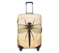 LDTVSFZQ Dragonfly On Sunflower Travel Luggage Cover Elastic Washable Suitcase Protectors Anti-Scratch Suitcase Covers Luggage Protector Fits 18-32 Inch Suitcases, Black, M