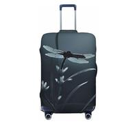 LDTVSFZQ Dragonfly Silhouette Travel Luggage Cover Elastic Washable Suitcase Protector Anti-Scratch Travel Suitcase Cover Luggage Protector Fits 18-32 Inch Suitcase, Black, L
