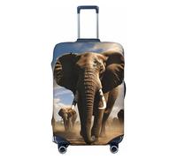 LDTVSFZQ Ferocious Elephant Travel Luggage Cover Elastic Washable Suitcase Protector Anti-Scratch Travel Suitcase Cover Luggage Protector Fits 18-32 Inch Suitcase, Black, M