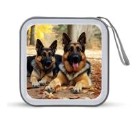 LDTVSFZQ German Shepherd Dog CD Case, DVD Case Holders Wallet Hard Plastic DVD Disc Cases Storage Binder for Car Home Office Travel