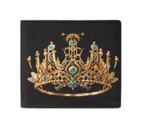 LDTVSFZQ Gold Queen Bee Crown Full Print Wallet, Double Fold Credit Card Wallet Change Wallet Card Case Money Organizer Wallet Cash Wallet with Smooth Zipper for Women Ladies Women, style, One Size