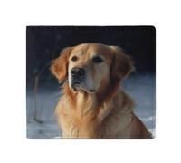 LDTVSFZQ Golden Retriever Full Print Wallet, Double Fold Credit Card Wallet Change Wallet Card Case Money Organizer Wallet Cash Wallet with Smooth Zipper for Women Ladies Women, style, One Size