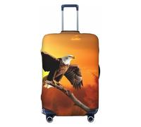 LDTVSFZQ Golden Sunset Bald Eagle Travel Luggage Cover Elastic Washable Suitcase Protector Anti-Scratch Travel Suitcase Cover Luggage Protector Fits 18-32 Inch Suitcase, Black, XL